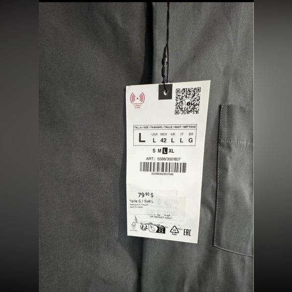 BNWT ZARA MENS POPLIN SHIRT - Picture 3 of 3